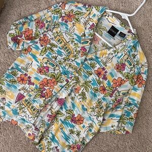 Chico's Tropical Print Button-Up Shirt